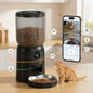 Taleboss 5L Smart Wifi Automatic Pet Food Dispenser for Kibble with Dual HD Cameras, 130° Wide Angle, Night Vision, Icam365 App Control, 2-Way Audio, Feeding Tray, Interactive Play Teaser Toy, Training Accessories for Indoor Cats