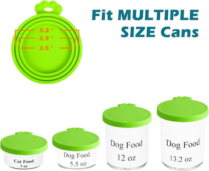 5-Pack Universal Silicone Pet Food Can Covers for Dogs and Cats | Fits 3 Standard Can Sizes, BPA Free, Dishwasher Safe