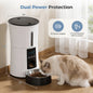 4L Automatic Cat Feeder, Dog Food Dispenser with APP Control, Black | 2.4G Wifi, 10S Voice Recorder, Dual Power, Desiccant Bag, Stainless Steel Bowl, Programmable Feeder for Small Cats and Dogs
