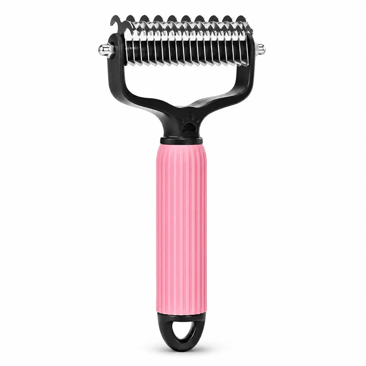 Dual-Sided Stainless Steel Dematting Slicker Comb for Cats and Dogs - Undercoat Rake Grooming Tool for Thick and Long Hair, Effectively Removes Tangles, Knots, and Loose Fur While Reducing Shedding