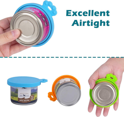 5-Pack Universal Silicone Pet Food Can Covers for Dogs and Cats | Fits 3 Standard Can Sizes, BPA Free, Dishwasher Safe